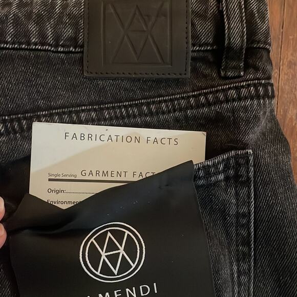 Amendi Jeans Black Logo High Waist Denim Size 32x32 New Retails $285 - Picture 9 of 11
